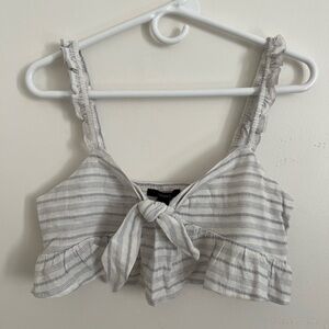 Blue and White Stripe Flowy Bra Top